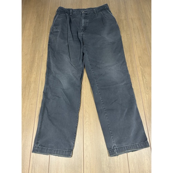 Carhartt 34x32 Men's‎ Work Jeans Gray Faded Straight Leg High Rise Imperfection - Picture 1 of 7